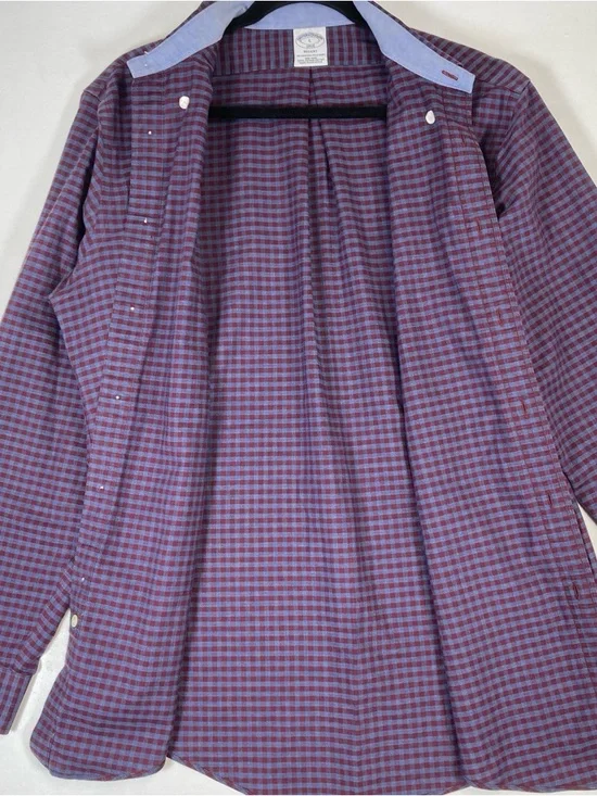 Brooks Brothers Regent Original Polo Shirt Non Iron Men’s L Plaid Supima Cotton - Picture 3 of 15